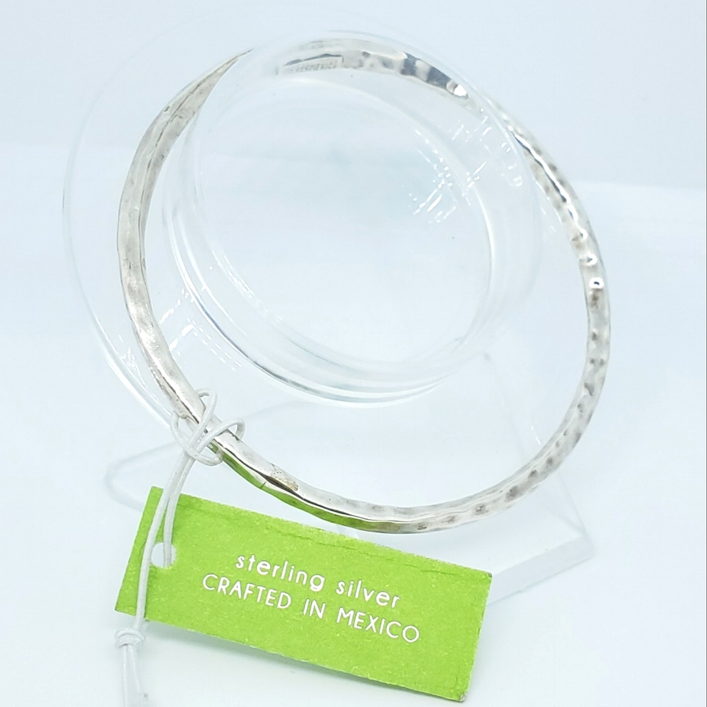 Seed & Sage 925 Silver ATI Mexico Hammered Bangle Bracelet
